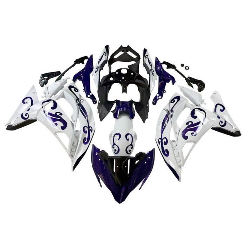 Fairings for Kawasaki Ninja 650 (2017-2019) White, Dark Blue, Black Clear Windscreen: Free No Bolt Kit No Tank