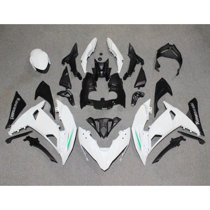 Fairings for Kawasaki Ninja 650 (2017-2019) White, Green, Black, Gray Clear Windscreen: Free No Bolt Kit No Tank