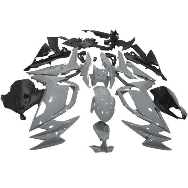Fairings for Kawasaki Ninja 650 (2020-2025) Gray Clear Windscreen: Free No Bolt Kit No Tank
