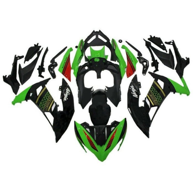 Fairings for Kawasaki Ninja 650 (2020-2025) Green, Black, Gold, Red Clear Windscreen: Free No Bolt Kit No Tank