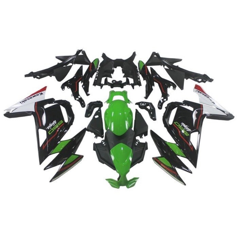 Fairings for Kawasaki Ninja 650 (2020-2025) Green, Black, White, Red Clear Windscreen: Free No Bolt Kit No Tank