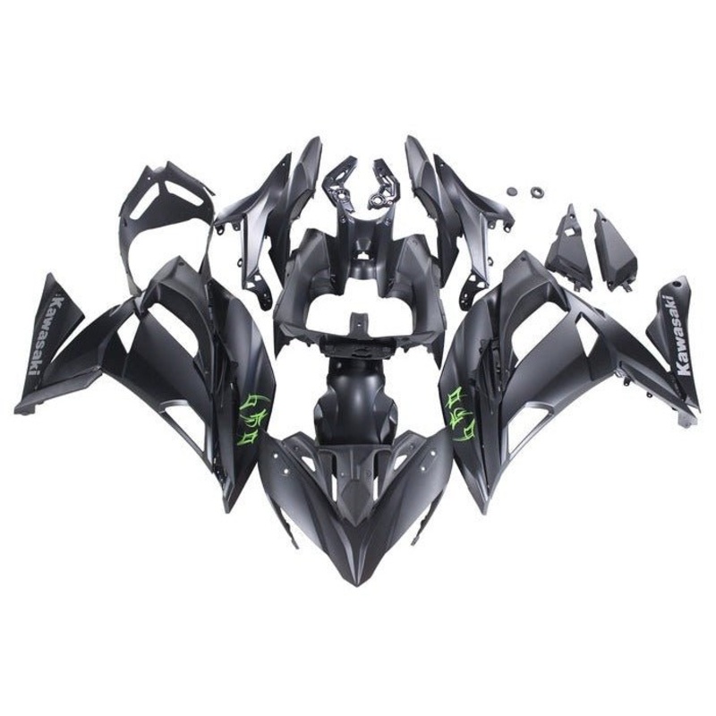 Fairings for Kawasaki Ninja 650 (2020-2025) Matte Black, Green, Gray Clear Windscreen: Free No Bolt Kit No Tank