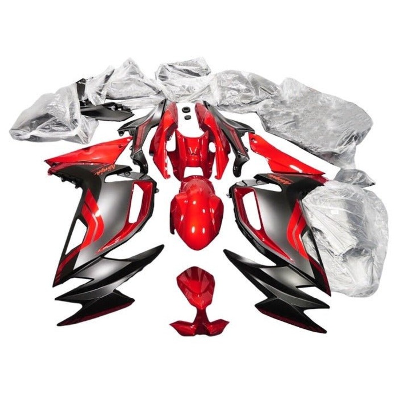 Fairings for Kawasaki Ninja 650 (2020-2025) Red, Matte Black Clear Windscreen: Free No Bolt Kit No Tank