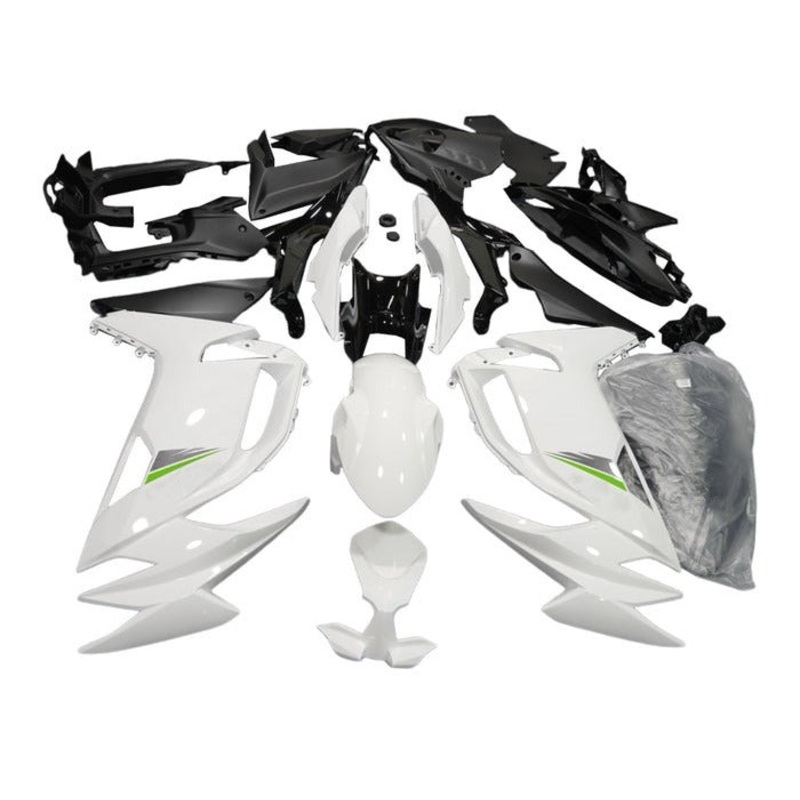 Fairings for Kawasaki Ninja 650 (2020-2025) White Clear Windscreen: Free No Bolt Kit No Tank