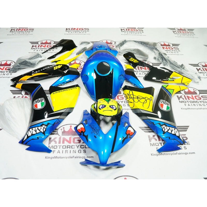 Honda CBR1000RR (2012-2016) Blue Rossi Shark Teeth Fairings No Seat Cowl No Bolt Kit No Tank