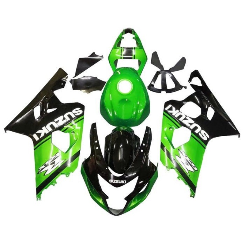 Suzuki GSXR600 (2004-2005) Green, Black, White Fairings No Seat Cowl No Bolt Kit No Tank