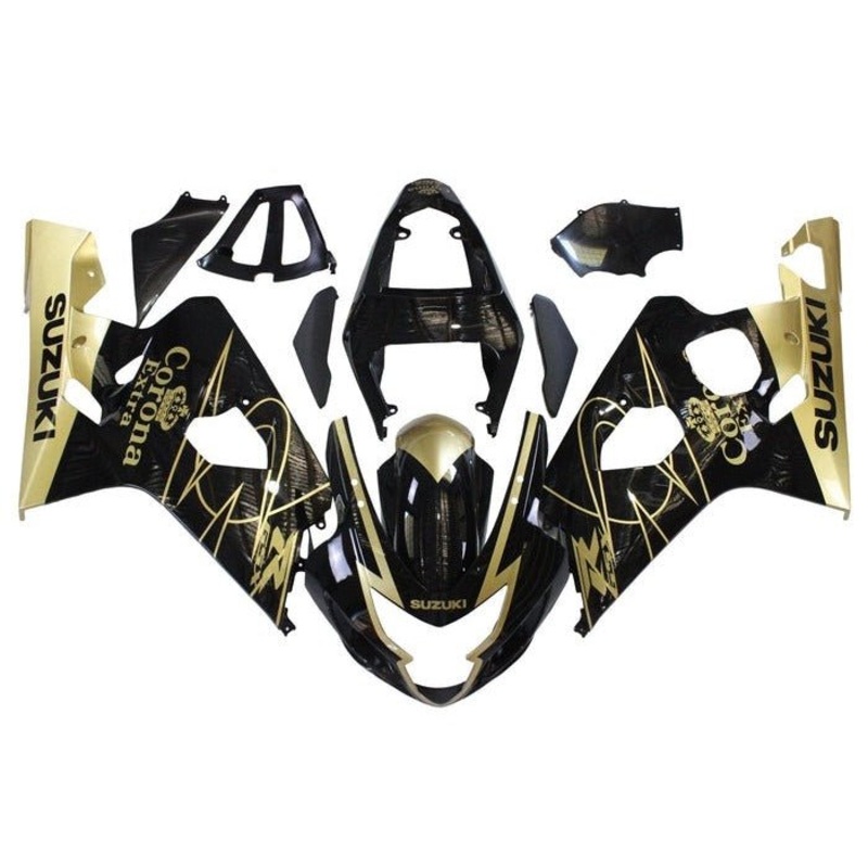 Suzuki GSXR750 (2004-2005) Black, Gold Corona Fairings No Seat Cowl No Bolt Kit No Tank
