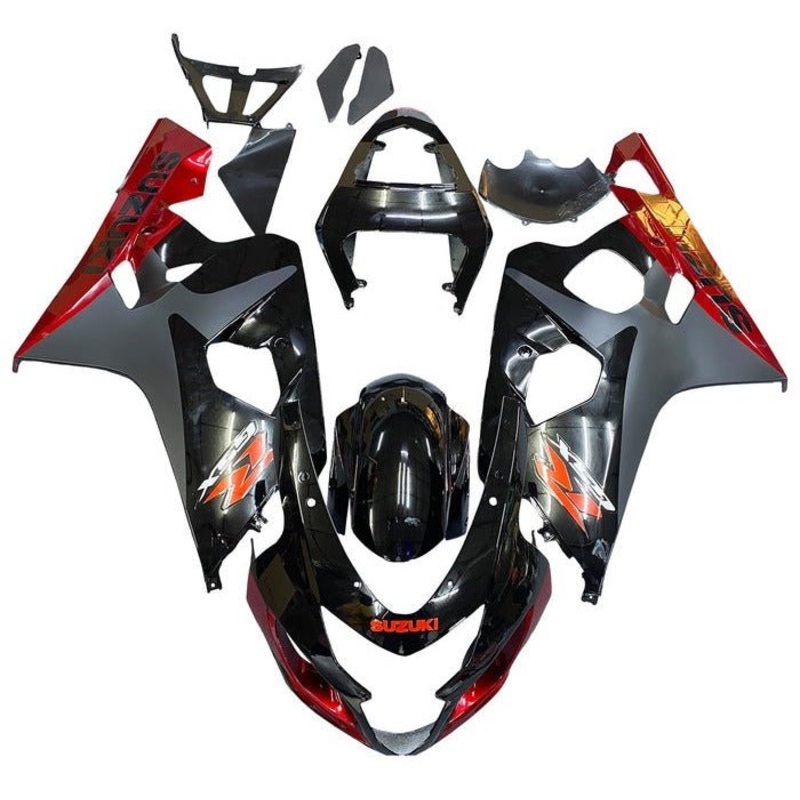 Suzuki GSXR750 (2004-2005) Black, Red, Matte Black Fairings No Seat Cowl No Bolt Kit No Tank