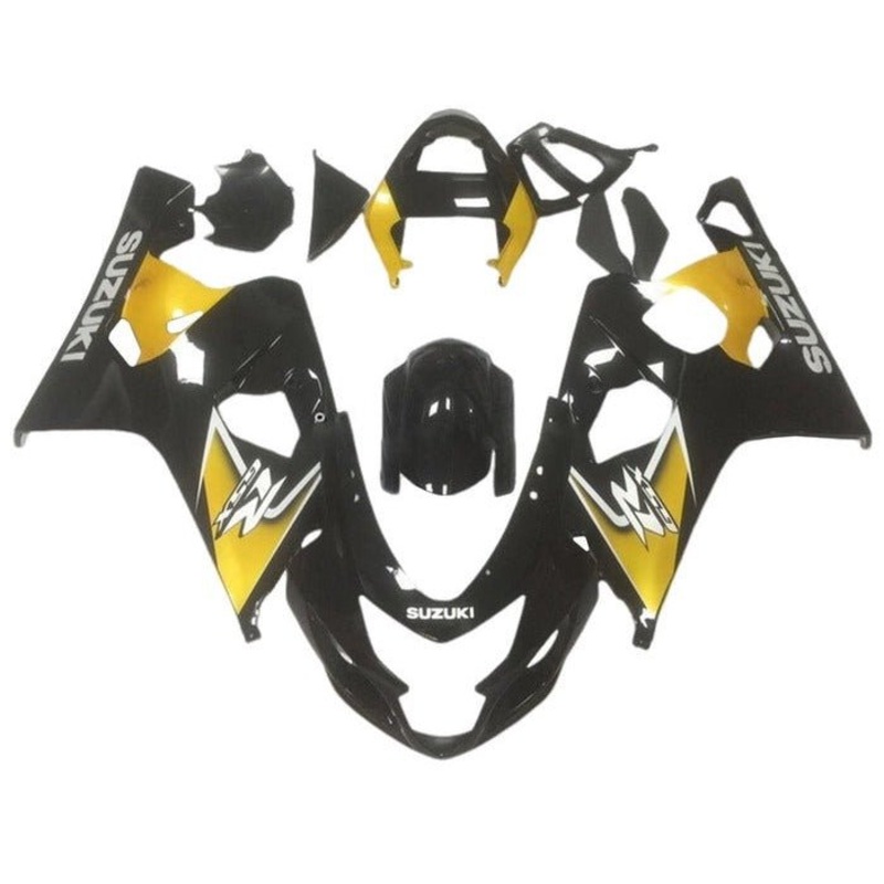 Suzuki GSXR750 (2004-2005) Black, Yellow, White Fairings No Seat Cowl No Bolt Kit No Tank
