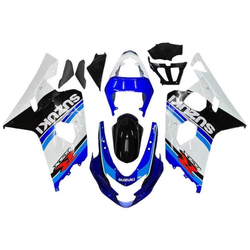 Suzuki GSXR750 (2004-2005) Blue Stripes, White, Black Fairings No Seat Cowl No Bolt Kit No Tank