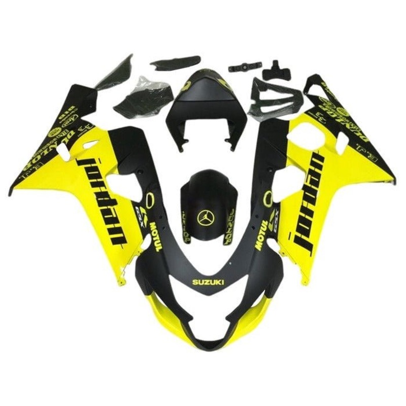 Suzuki GSXR750 (2004-2005) Matte Black, Yellow, Jordan Fairings No Seat Cowl No Bolt Kit No Tank