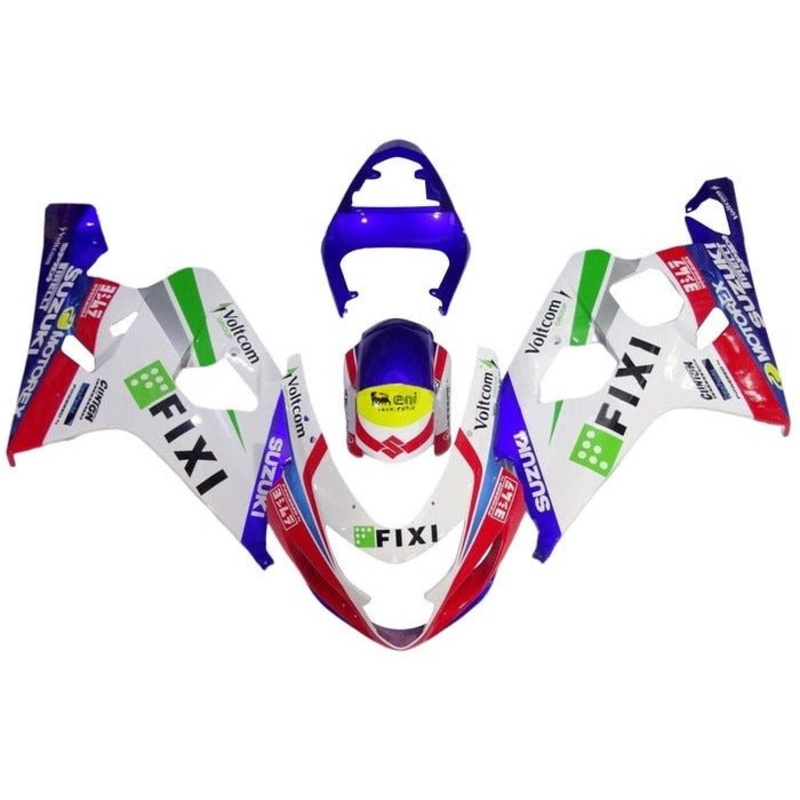 Suzuki GSXR750 (2004-2005) White Fixi Fairings No Seat Cowl No Bolt Kit No Tank