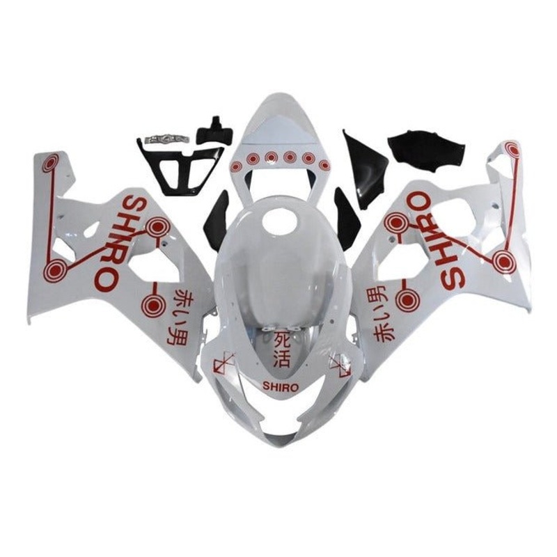 Suzuki GSXR750 (2004-2005) White, Red, Shiro Fairings No Seat Cowl No Bolt Kit No Tank