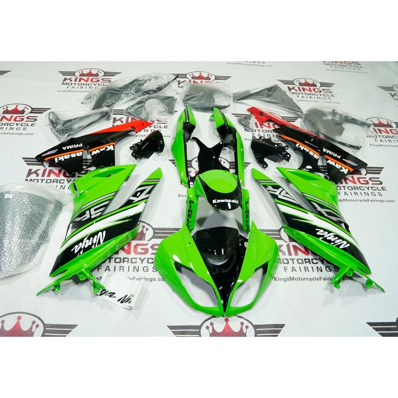 Fairings for Kawasaki Ninja ZX6R 636 (2009-2012) Green, Black, Gray, White, Red Clear Windscreen: Free No Seat Cowl No Bolt Kit