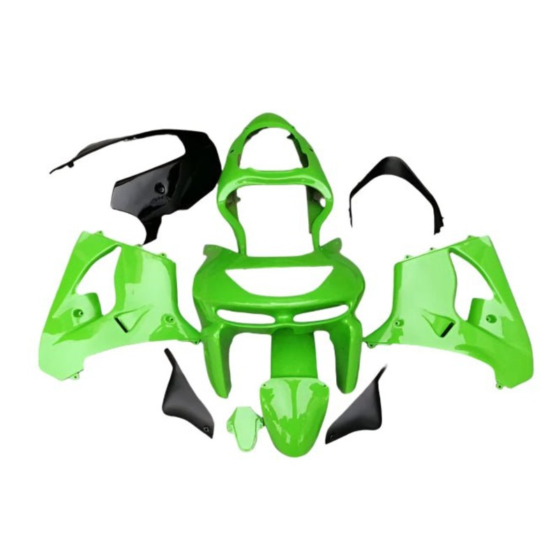Fairings for Kawasaki Ninja ZX6R 636 (2009-2012) Green Clear Windscreen: Free No Seat Cowl No Bolt Kit
