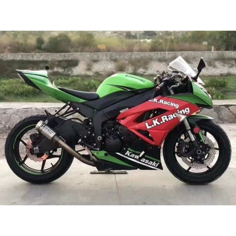 Fairings for Kawasaki Ninja ZX6R 636 (2009-2012) Green, Red, White, Black Clear Windscreen: Free No Seat Cowl No Bolt Kit