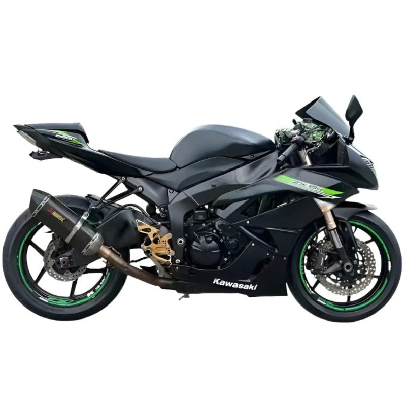Fairings for Kawasaki Ninja ZX6R 636 (2009-2012) Matte Black, Green Clear Windscreen: Free No Seat Cowl No Bolt Kit