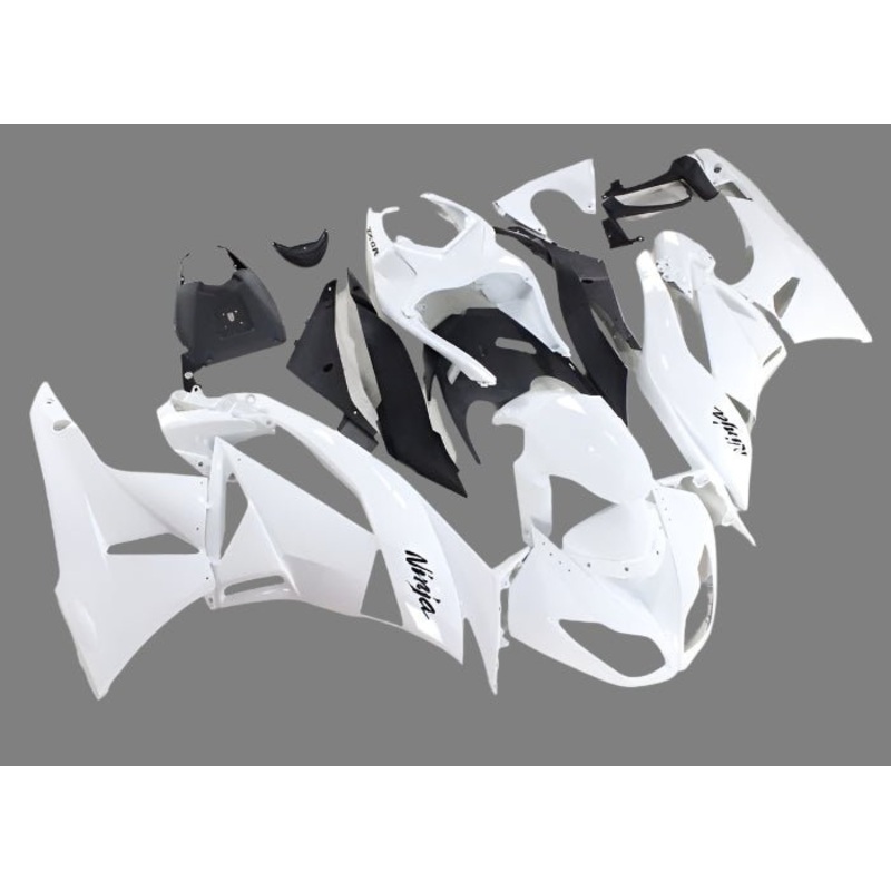 Fairings for Kawasaki Ninja ZX6R 636 (2009-2012) White Clear Windscreen: Free No Seat Cowl No Bolt Kit