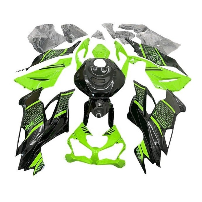 Fairings for Kawasaki Ninja ZX6R 636 (2019-2023) Black, Green, Honeycomb No Seat Cowl No Bolt Kit No Tank
