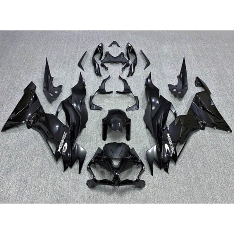 Fairings for Kawasaki Ninja ZX6R 636 (2019-2023) Gloss Black No Seat Cowl No Bolt Kit No Tank