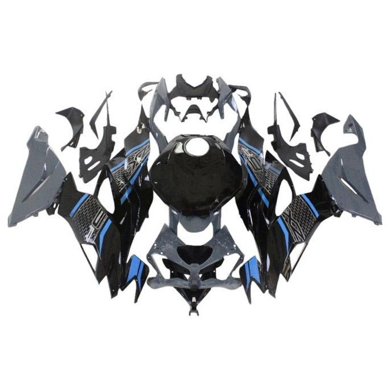 Fairings for Kawasaki Ninja ZX6R 636 (2019-2023) Gray, Black, Blue No Seat Cowl No Bolt Kit No Tank