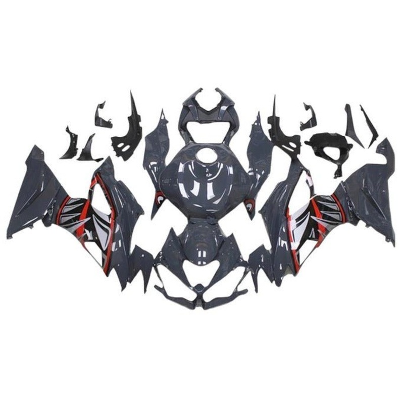Fairings for Kawasaki Ninja ZX6R 636 (2019-2023) Gray, Shark Teeth No Seat Cowl No Bolt Kit No Tank