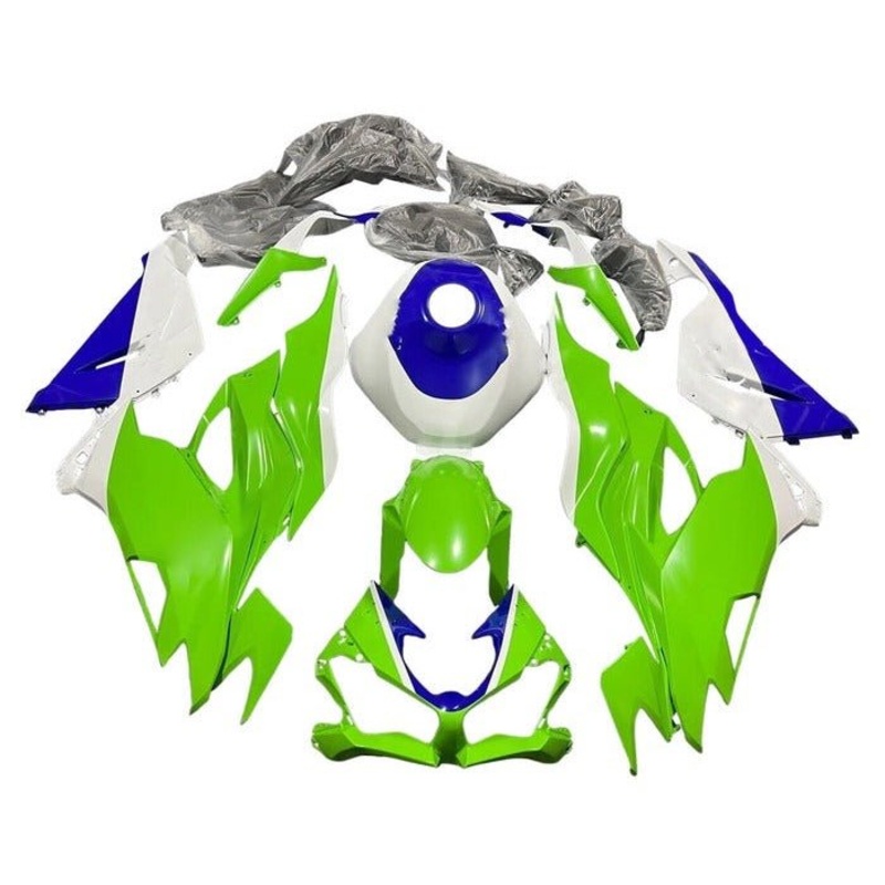 Fairings for Kawasaki Ninja ZX6R 636 (2019-2023) Green, White, Blue No Seat Cowl No Bolt Kit No Tank