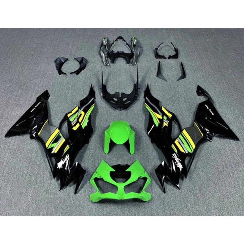 Fairings for Kawasaki Ninja ZX6R 636 (2019-2023) Green, Yellow, Black No Seat Cowl No Bolt Kit No Tank