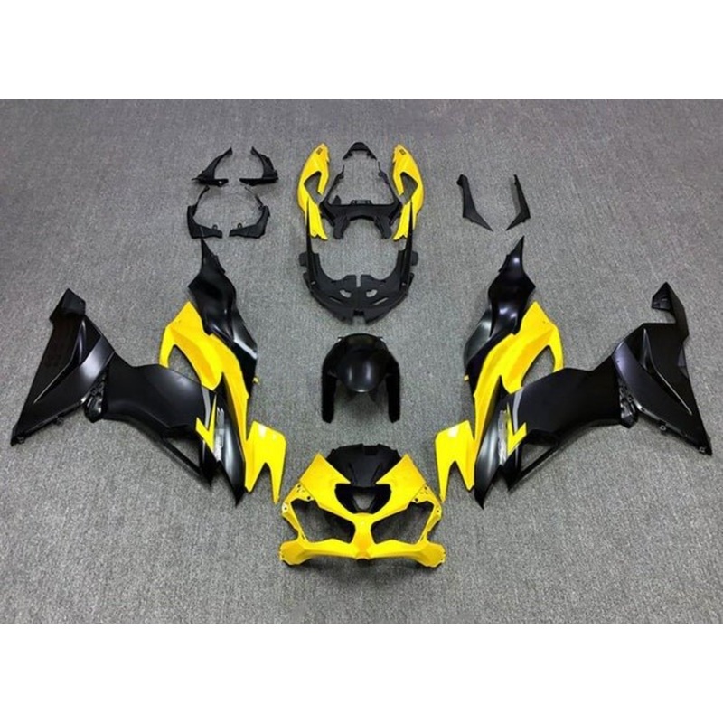 Fairings for Kawasaki Ninja ZX6R 636 (2019-2023) Matte Black, Matte Yellow No Seat Cowl No Bolt Kit No Tank