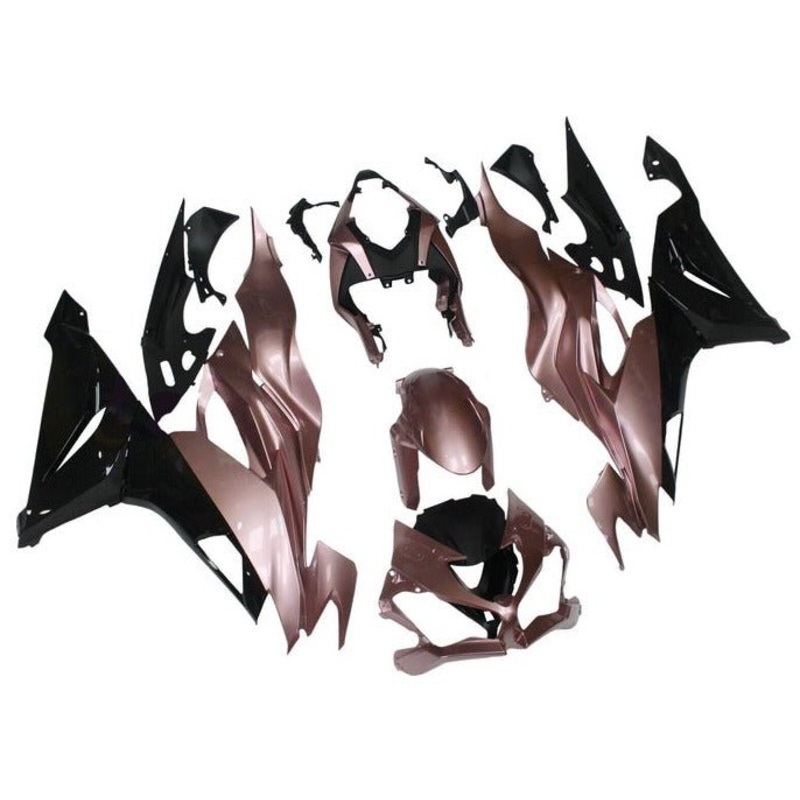 Fairings for Kawasaki Ninja ZX6R 636 (2019-2023) Pink Champagne, Black No Seat Cowl No Bolt Kit No Tank