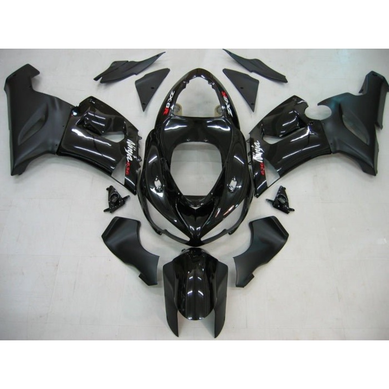 Fairings for Kawasaki ZX6R 636 (2005-2006) Black, Matte Black Clear Windscreen: Free No Seat Cowl No Bolt Kit