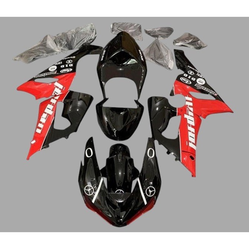 Fairings for Kawasaki ZX6R 636 (2005-2006) Black, Red, White, Jordan Clear Windscreen: Free No Seat Cowl No Bolt Kit