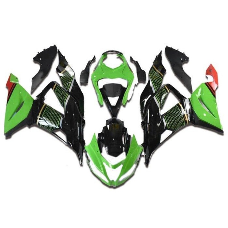 Fairings for Kawasaki ZX6R 636 (2013-2018) Black, Green, Gold, Red Clear Windscreen: Free No Seat Cowl No Bolt Kit