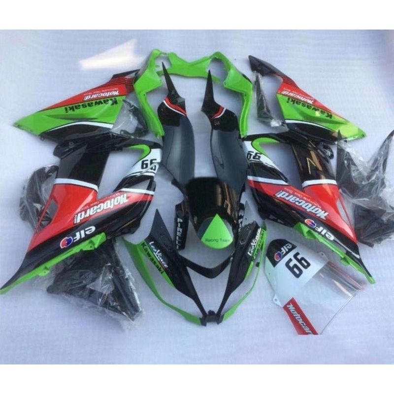 Fairings for Kawasaki ZX6R 636 (2013-2018) Black, Green, Red, White Clear Windscreen: Free No Seat Cowl No Bolt Kit