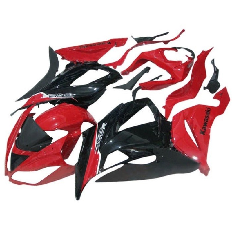 Fairings for Kawasaki ZX6R 636 (2013-2018) Gloss Red, Black, White Clear Windscreen: Free No Seat Cowl No Bolt Kit