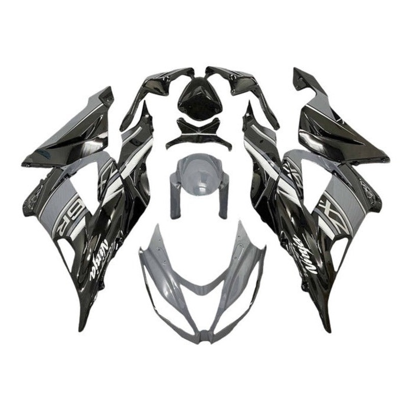 Fairings for Kawasaki ZX6R 636 (2013-2018) Gray, Black, White Clear Windscreen: Free No Seat Cowl No Bolt Kit