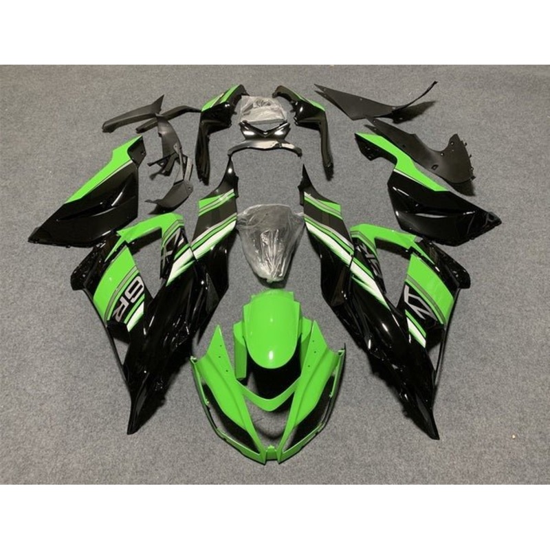 Fairings for Kawasaki ZX6R 636 (2013-2018) Green, Black, White, Gray Clear Windscreen: Free No Seat Cowl No Bolt Kit