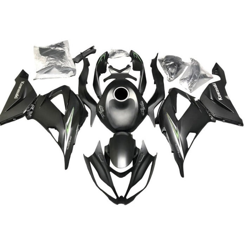 Fairings for Kawasaki ZX6R 636 (2013-2018) Matte Black, Gray, White, Green Clear Windscreen: Free No Seat Cowl No Bolt Kit