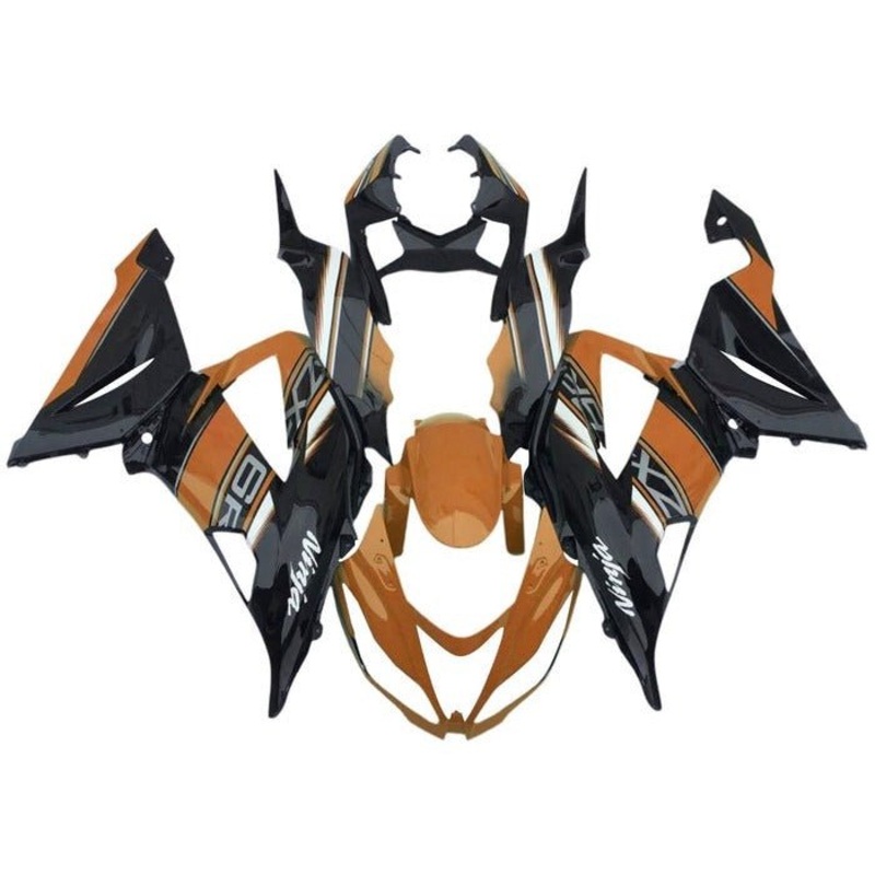 Fairings for Kawasaki ZX6R 636 (2013-2018) Orange, Black, White Clear Windscreen: Free No Seat Cowl No Bolt Kit