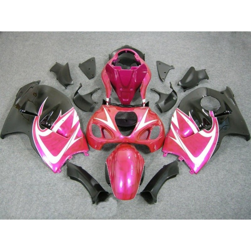 Suzuki Hayabusa (1999-2007) Pink, White, Black Fairings No Seat Cowl No Bolt Kit No Tank