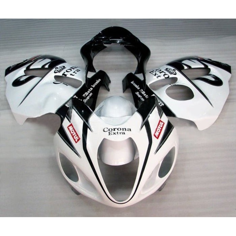 Suzuki Hayabusa (1999-2007) White, Black Corona Extra Fairings No Seat Cowl No Bolt Kit No Tank