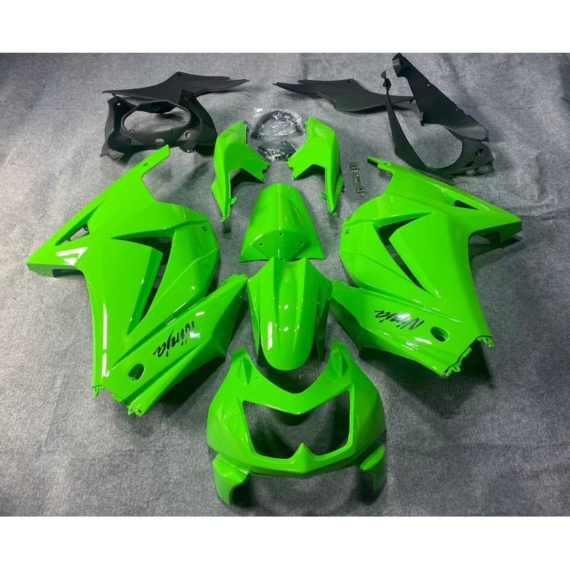 Fairings for Kawasaki Ninja 250R (2008-2013) All Green No Seat Cowl No Bolt Kit No Tank