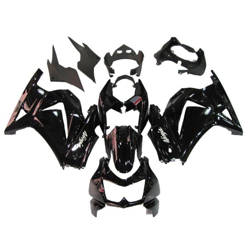Fairings for Kawasaki Ninja 250R (2008-2013) Gloss Black No Seat Cowl No Bolt Kit No Tank
