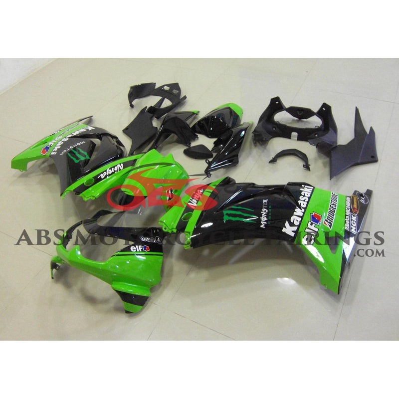 Fairings for Kawasaki Ninja 250R (2008-2013) Green, Black, Bridgestone No Seat Cowl No Bolt Kit No Tank