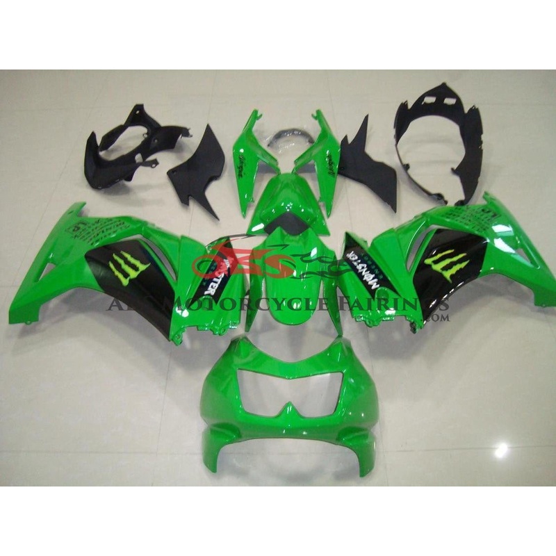 Fairings for Kawasaki Ninja 250R (2008-2013) Green, Black, White, Monster No Seat Cowl No Bolt Kit No Tank