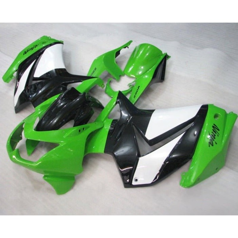 Fairings for Kawasaki Ninja 250R (2008-2013) Green, Black, White Stripe No Seat Cowl No Bolt Kit No Tank