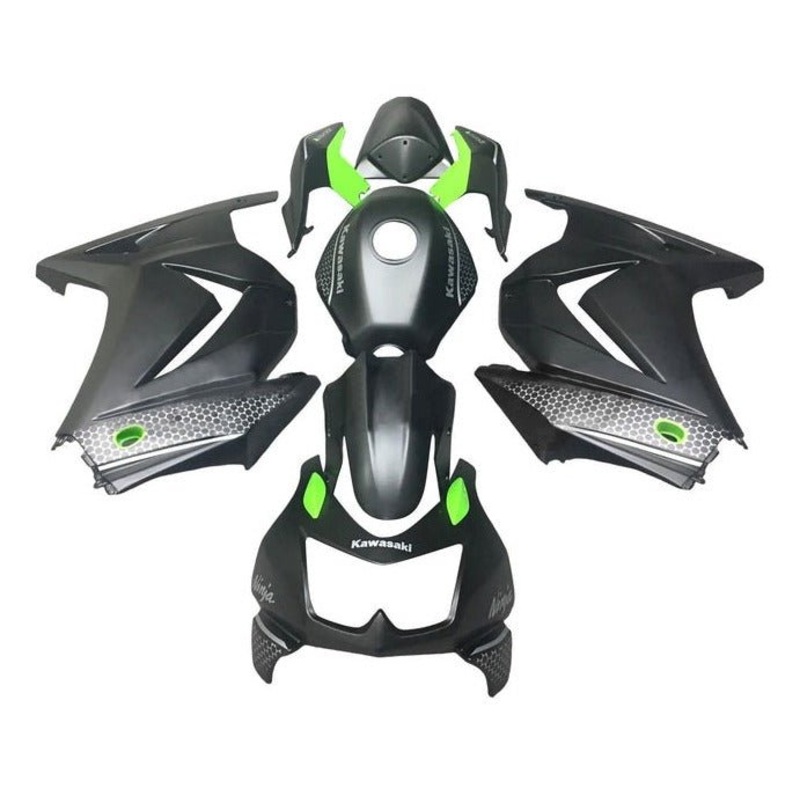Fairings for Kawasaki Ninja 250R (2008-2013) Matte Black, Green, Gray Pattern No Seat Cowl No Bolt Kit No Tank