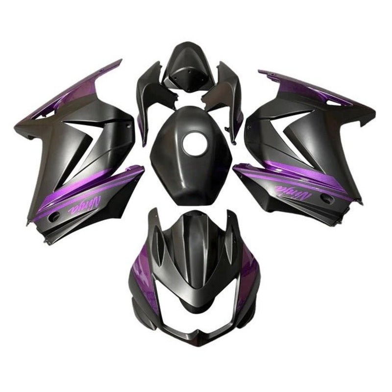 Fairings for Kawasaki Ninja 250R (2008-2013) Matte Black, Purple No Seat Cowl No Bolt Kit No Tank
