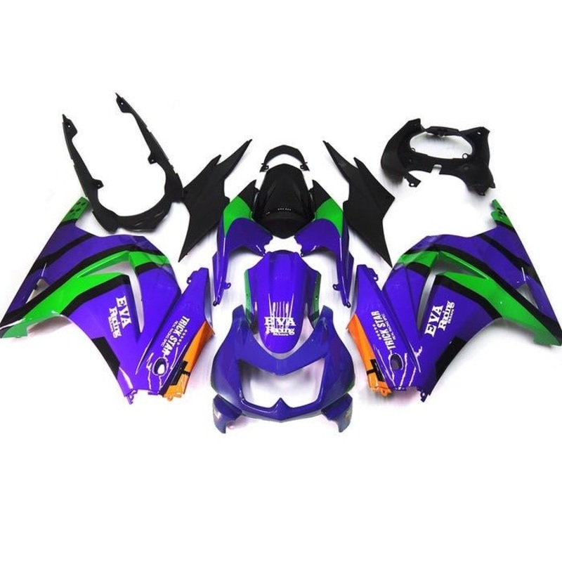 Fairings for Kawasaki Ninja 250R (2008-2013) Purple, Green, Black Stripe, Eva No Seat Cowl No Bolt Kit No Tank