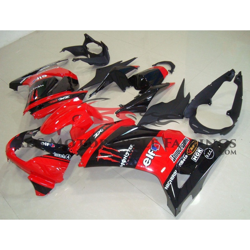Fairings for Kawasaki Ninja 250R (2008-2013) Red, Black Monster Energy No Seat Cowl No Bolt Kit No Tank